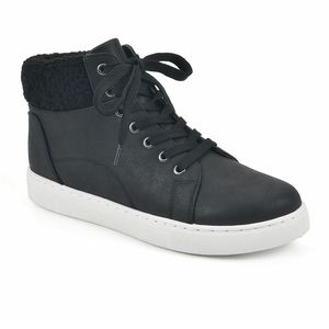 Womens Sonoma faux fur high top sneakers black size 6